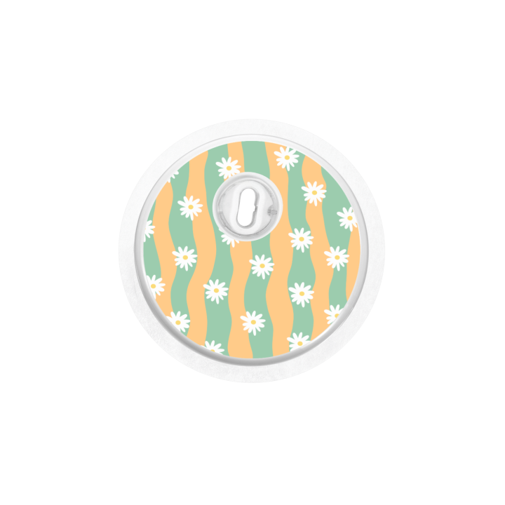 Sticker Freestyle Libre 3 - Vagues Marguerites | Pancre'Art