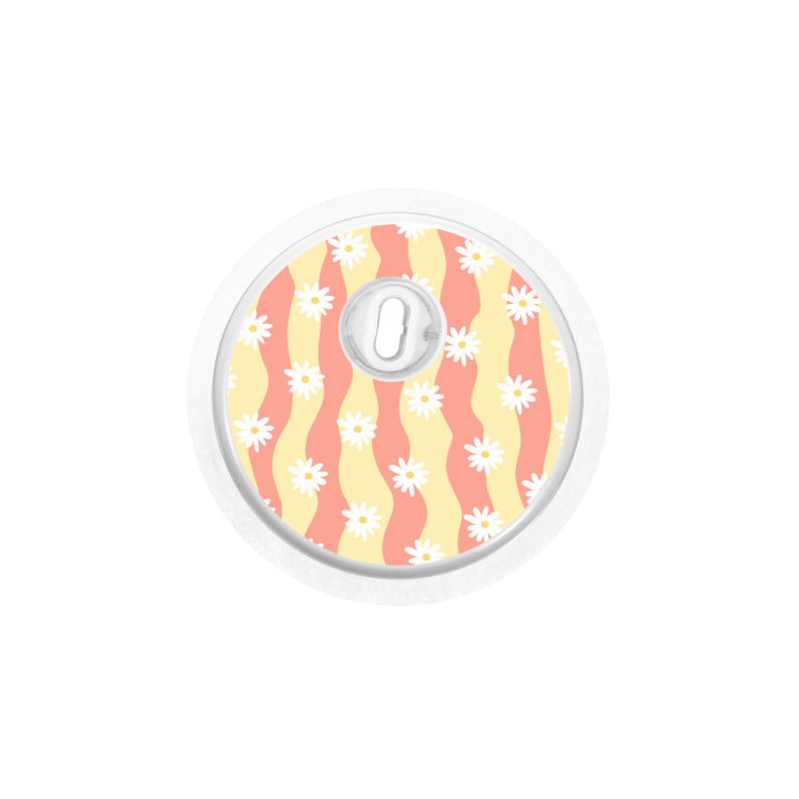 Sticker Freestyle Libre 3 - Vagues Marguerites | Pancre'Art