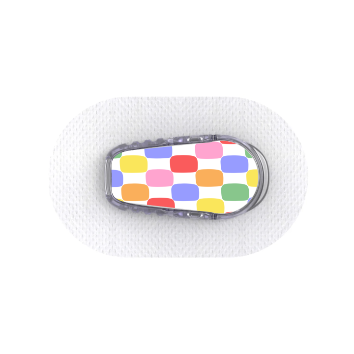 Capteur Dexcom G6 - Sticker Carreaux colorés