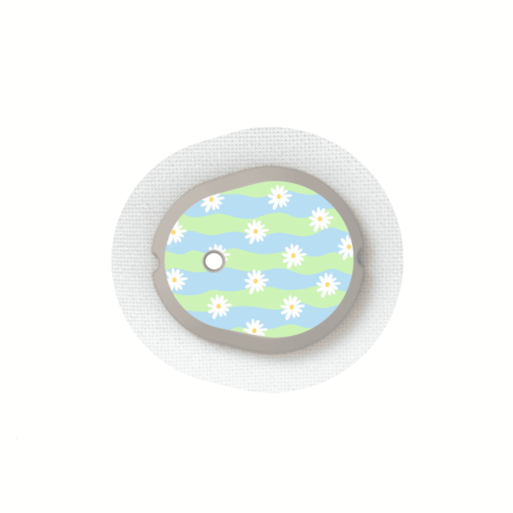 Stickers Dexcom G7 et One+ - Vagues Marguerites | Pancre'Art