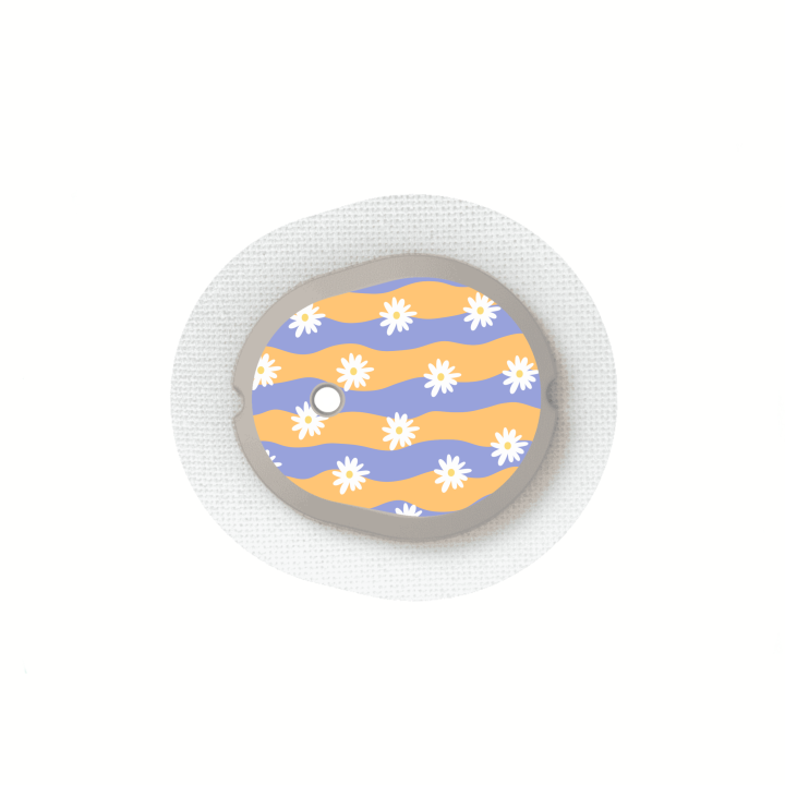 Stickers Dexcom G7 et One+ - Vagues Marguerites | Pancre'Art