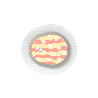 Stickers Dexcom G7 et One+ - Vagues Marguerites | Pancre'Art