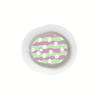 Stickers Dexcom G7 et One+ - Vagues Marguerites | Pancre'Art