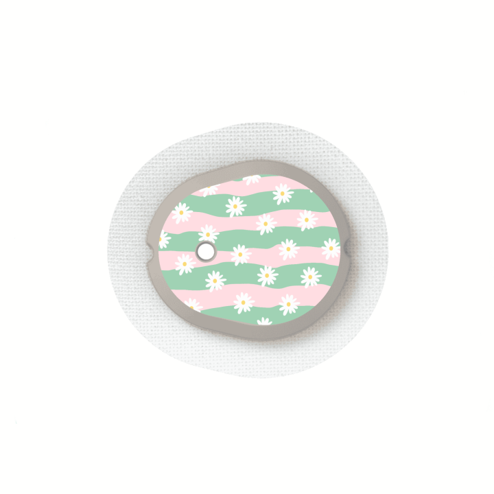 Stickers Dexcom G7 et One+ - Vagues Marguerites | Pancre'Art