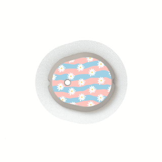 Stickers Dexcom G7 et One+ - Vagues Marguerites | Pancre'Art