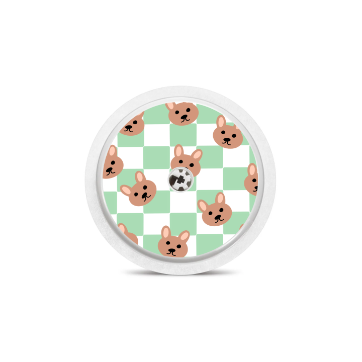Capteur Freestyle Libre 2+ / Select - Stickers Ours en peluche & Damier