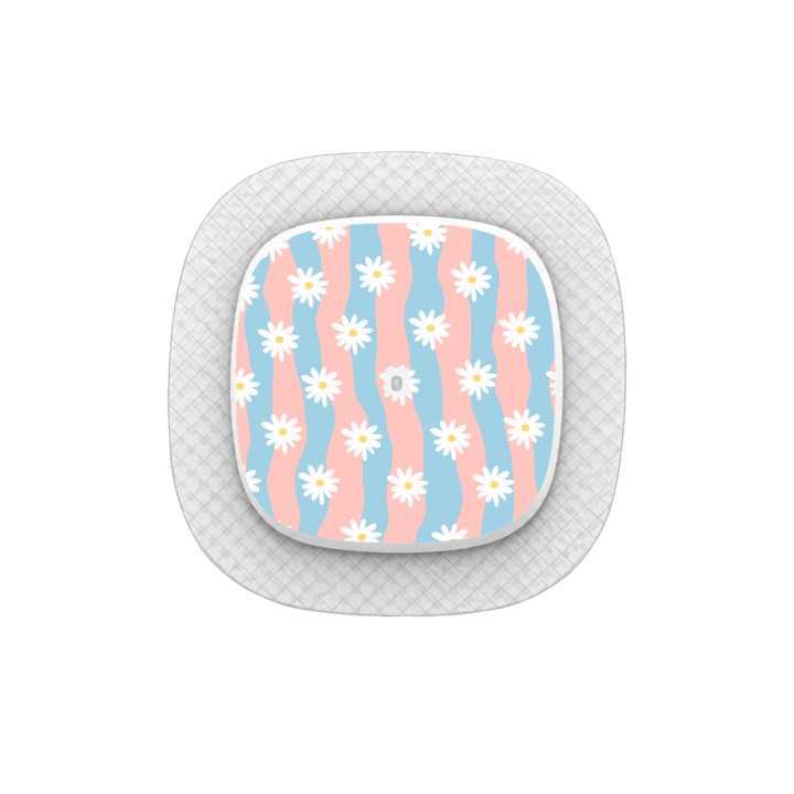 Capteur Medtronic Simplera Sync - Stickers Vagues marguerites