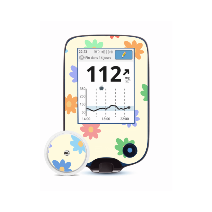 Lecteur Freestyle Libre - Sticker Fleurs colorées