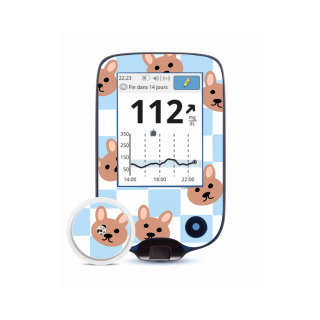 Lecteur Freestyle Libre 2 - Stickers Ours en peluche & Damier