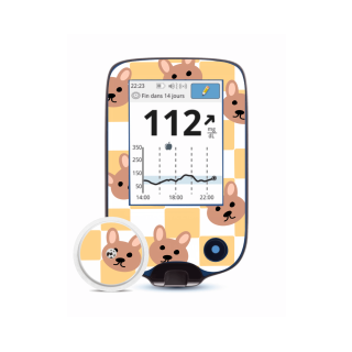 Lecteur Freestyle Libre 2 - Stickers Ours en peluche & Damier