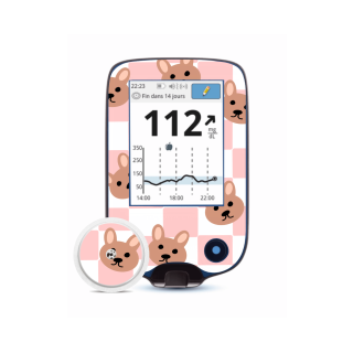 Lecteur Freestyle Libre 2 - Stickers Ours en peluche & Damier