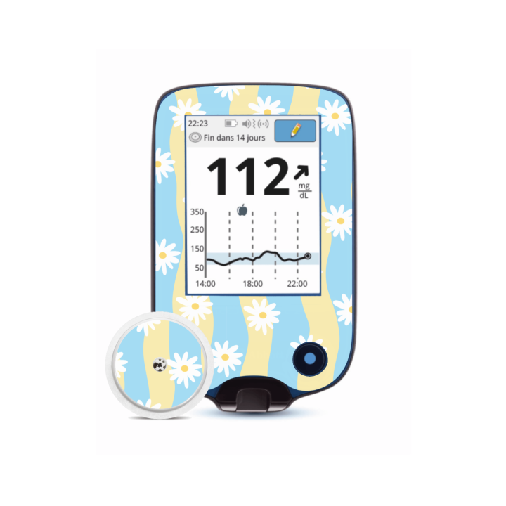 Lecteur Freestyle Libre 2 - Stickers Vagues Marguerites