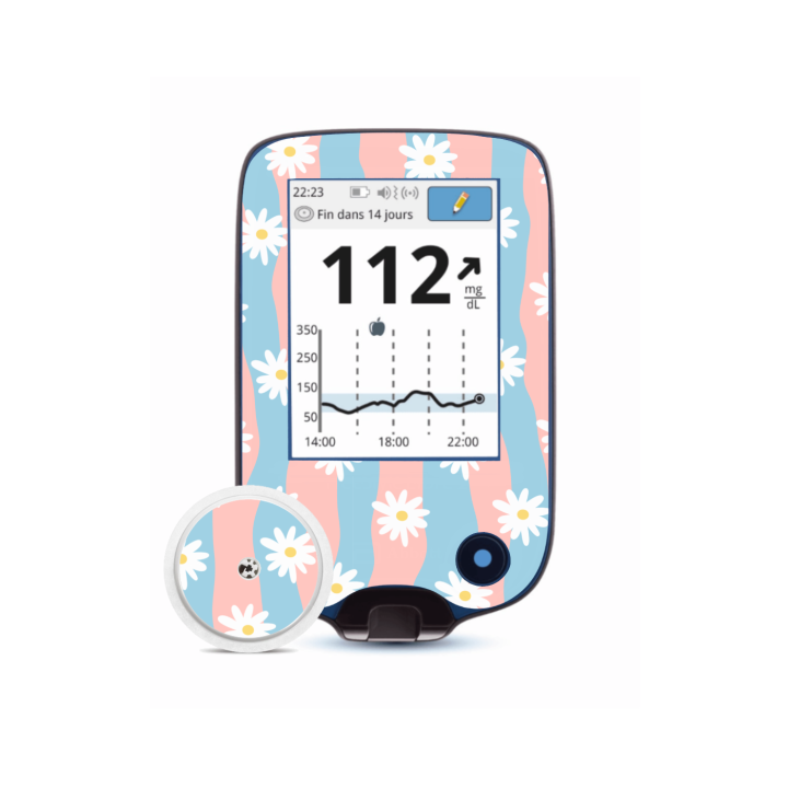 Lecteur Freestyle Libre 2 - Stickers Vagues Marguerites